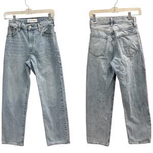 Aritzia Denim Forum 90s Marlo High-Rise Baggy Dad Jeans Light Wash Blue 25 Retro